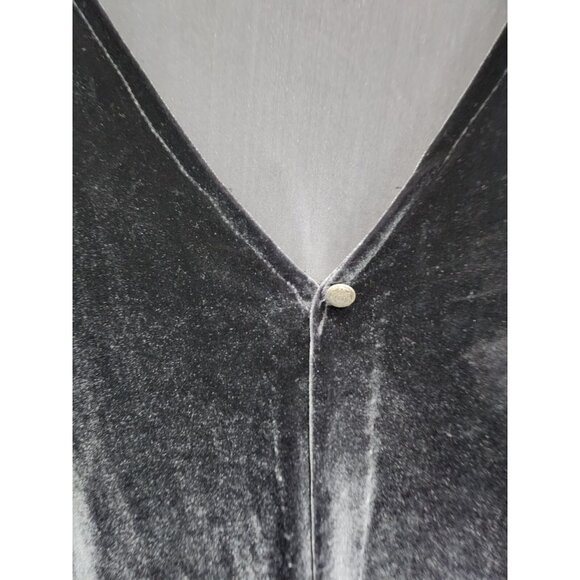 Vintage 90s Spon Ejm Womens Cardigan Size 3X Dark Gray Velvet Whimsygoth Holiday - Picture 3 of 7